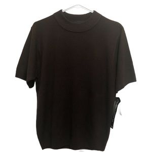 Sag harbor brown mock turtleneck shirt